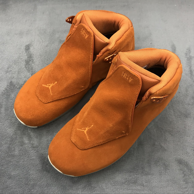 Authentic Air Jordan 18 Orange Suede